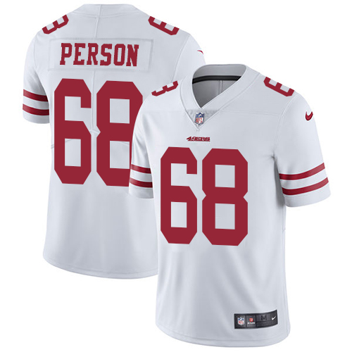 San Francisco 49ers Limited White Men Mike Person Road NFL Jersey #68 Vapor Untouchable